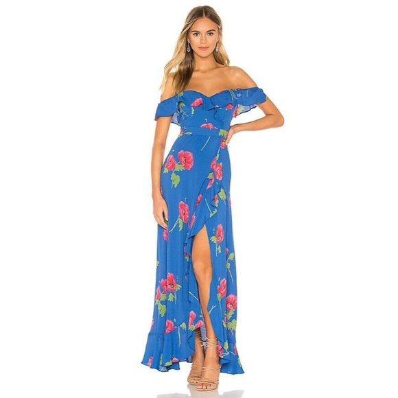 Flynn Skye Dresses & Skirts - FLYNN SKYE Monica Maxi Dress Floral Blue XS